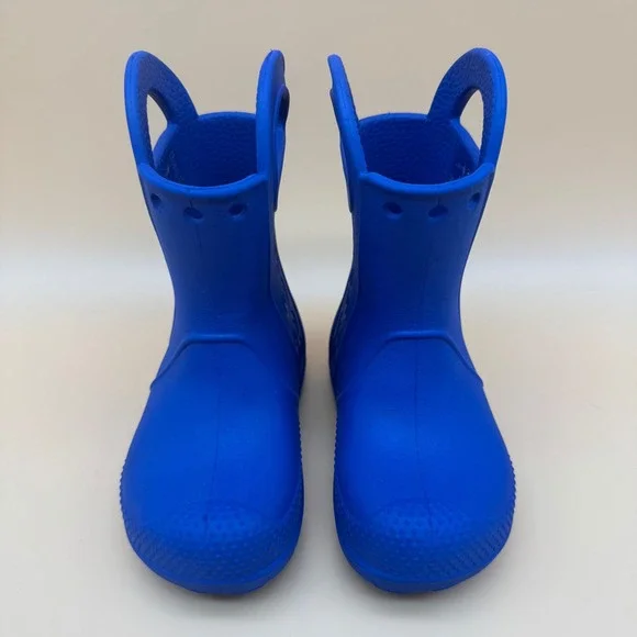 Crocs Kids Unisex Blue Rubber Rain Boots Lightweight Size Kids C7 waterproof - Picture 6 of 9